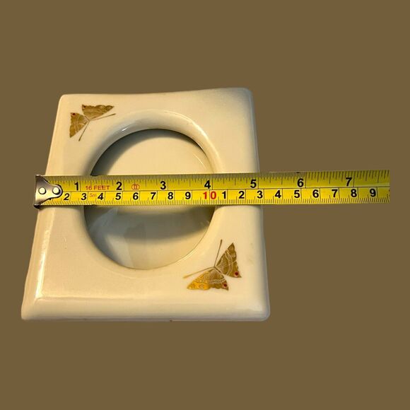 Vintage Porcelain Oval Picture Frame Gold Butterfly Cottage Treasure Masters - Picture 7 of 13